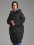 Damen Jacke Winter Oversize mit Kapuze – Gepolstert, Lang Maschinenwaschbar